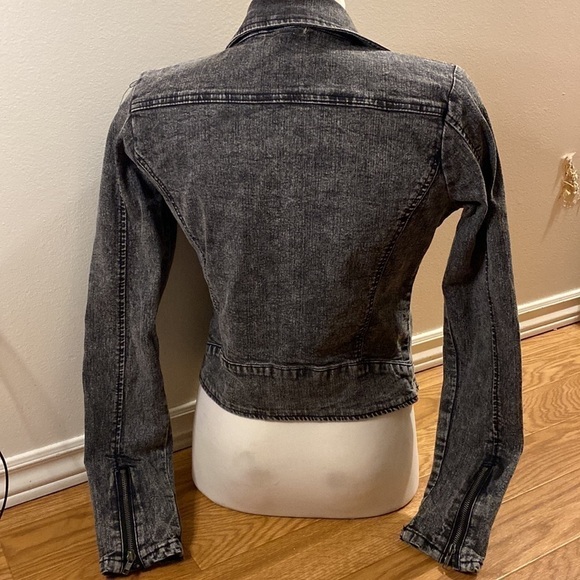 Vintage Ardene Black Jean Jacket Stud Embellished Full Zip (Size Medium) Women’s - Picture 5 of 14